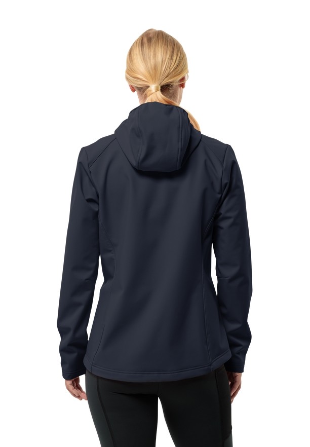 Navy Jack Wolfskin Bornberg Hoody Women Softshell Jackets | 15348125