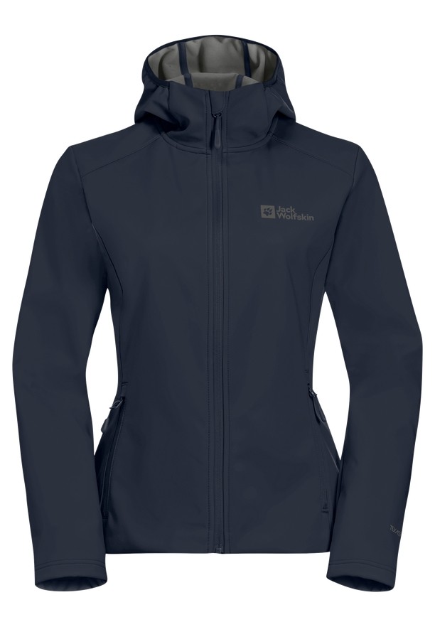 Navy Jack Wolfskin Bornberg Hoody Women Softshell Jackets | 15348125