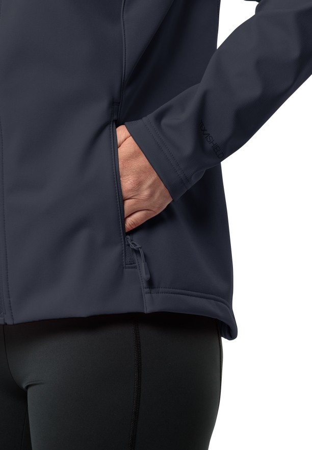Navy Jack Wolfskin Bornberg Hoody Women Softshell Jackets | 15348125