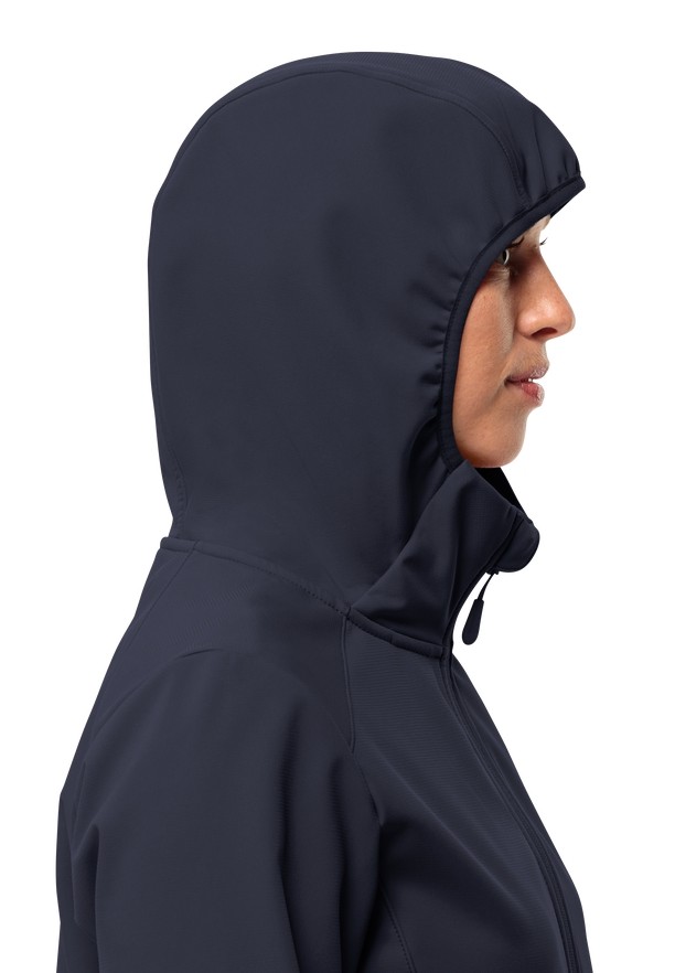 Navy Jack Wolfskin Bornberg Hoody Women Softshell Jackets | 15348125