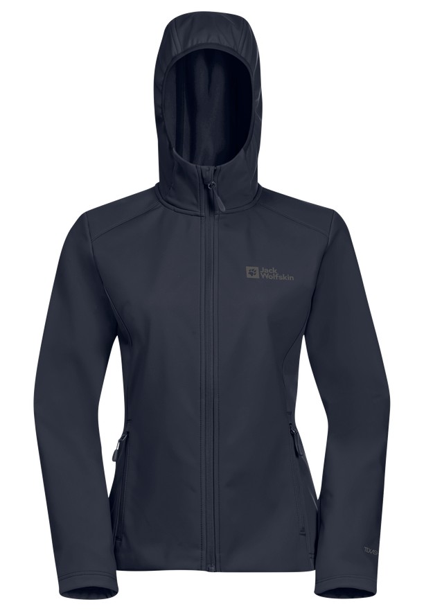 Navy Jack Wolfskin Bornberg Hoody Women Softshell Jackets | 15348125