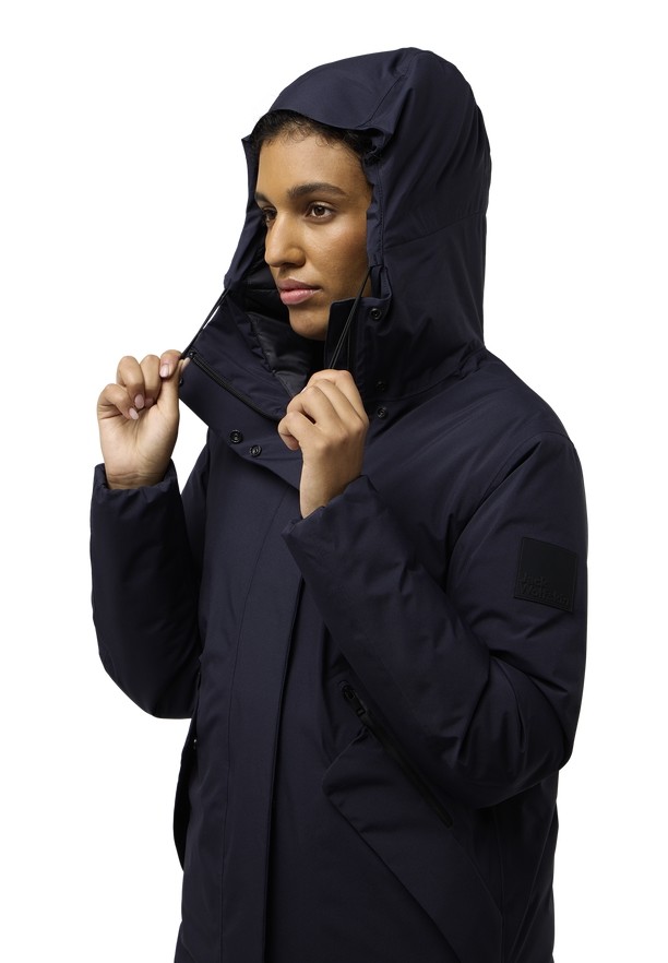 Navy Jack Wolfskin Brandenburger Women Coats | 53120752