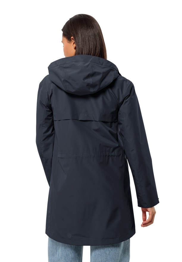 Navy Jack Wolfskin Cape West Women Rain Coats | 53756697