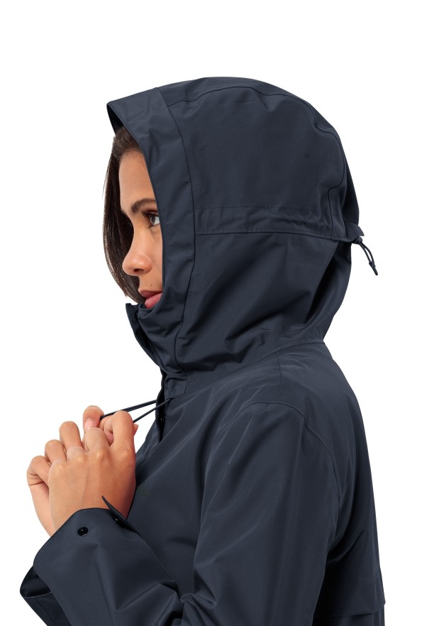 Navy Jack Wolfskin Cape West Women Rain Coats | 53756697