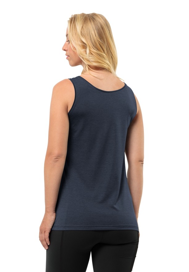 Navy Jack Wolfskin Crosstrail Women Tank Top | 42047323