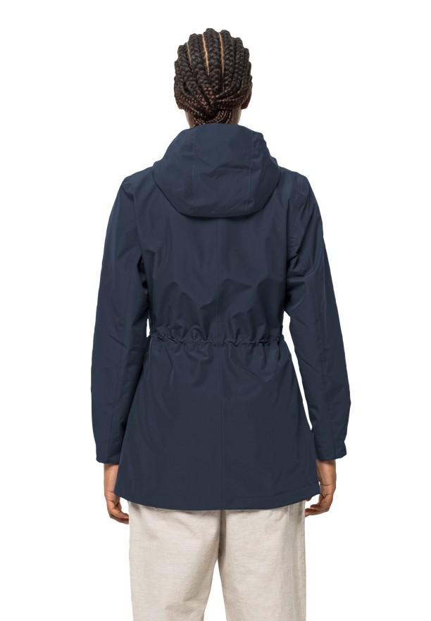 Navy Jack Wolfskin Dakar Women Rain Coats | 22168605