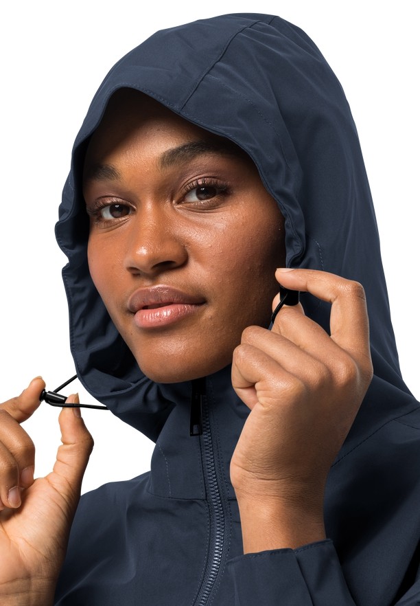 Navy Jack Wolfskin Dakar Women Rain Coats | 22168605