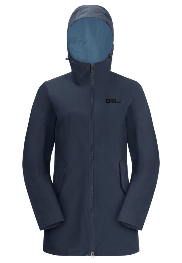 Navy Jack Wolfskin Dakar Women Rain Coats | 22168605