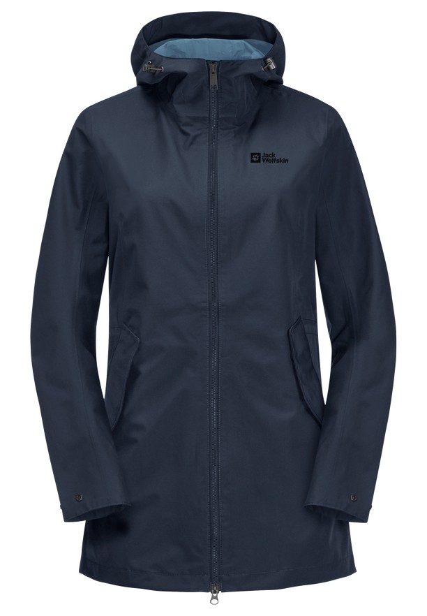 Navy Jack Wolfskin Dakar Women Rain Coats | 22168605