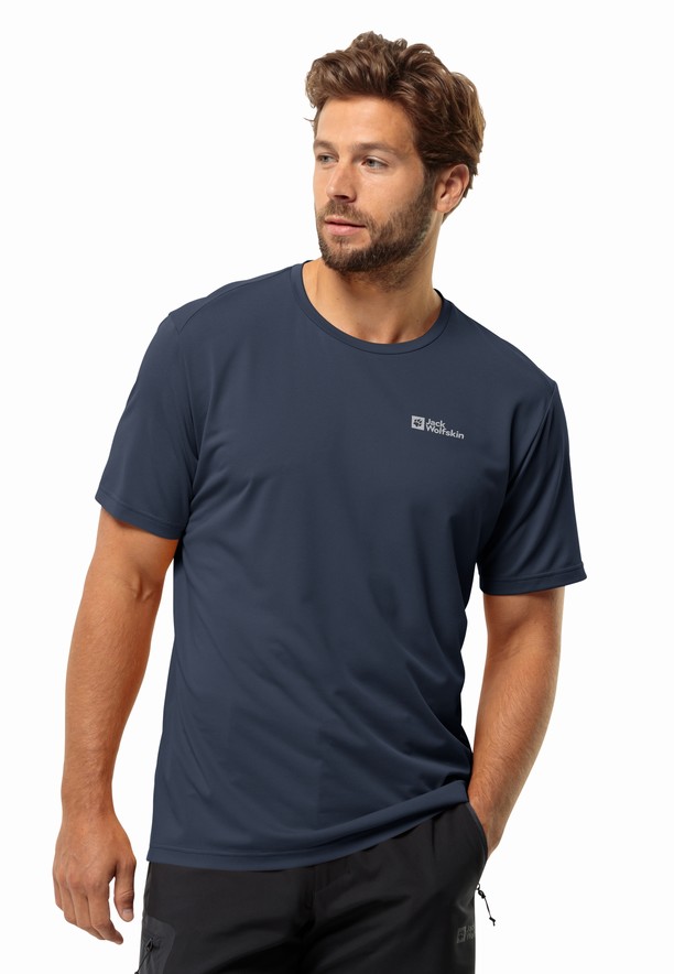 Navy Jack Wolfskin Delgami S/s Men T Shirts | 34709783