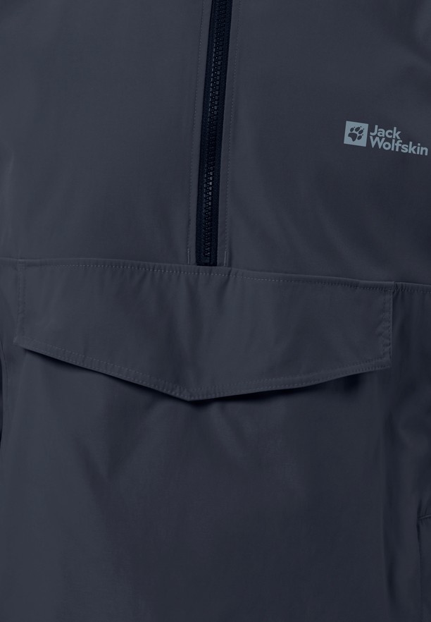 Navy Jack Wolfskin Desert Wind Overhead Men Jackets | 48906793
