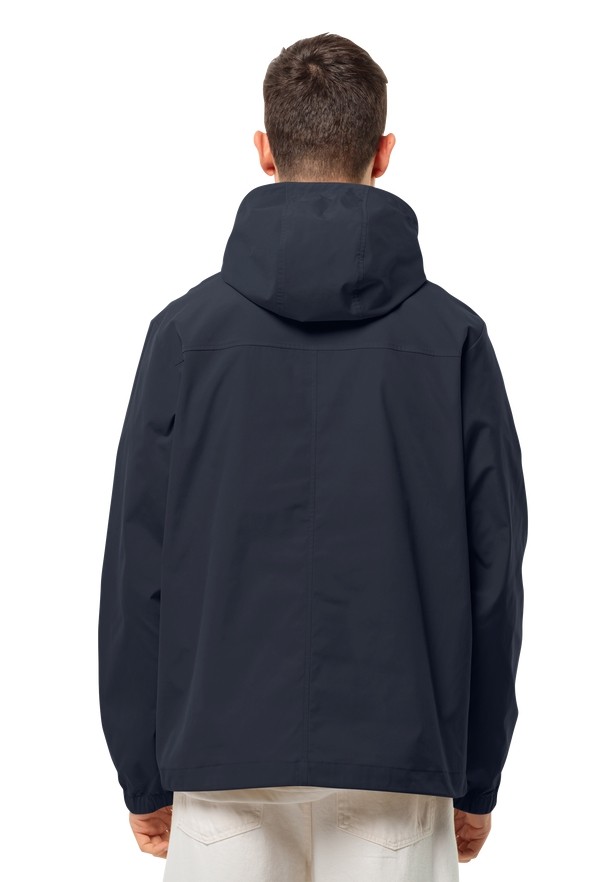 Navy Jack Wolfskin Desert Wind Overhead Men Jackets | 48906793