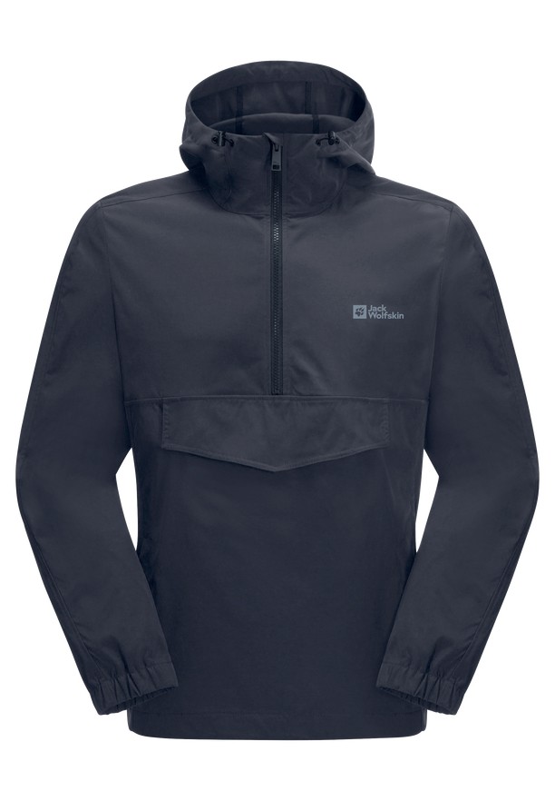 Navy Jack Wolfskin Desert Wind Overhead Men Jackets | 48906793