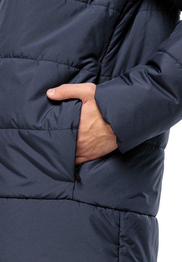 Navy Jack Wolfskin Deutzer Long Men Jackets | 97359735