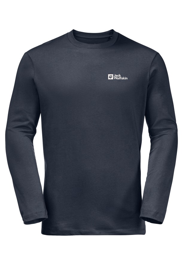Navy Jack Wolfskin Essential Longsleeve Men T Shirts | 62055977