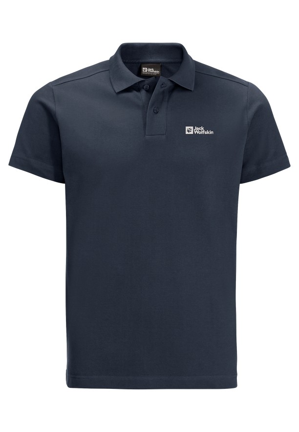 Navy Jack Wolfskin Essential Men Polo Shirts | 46455009