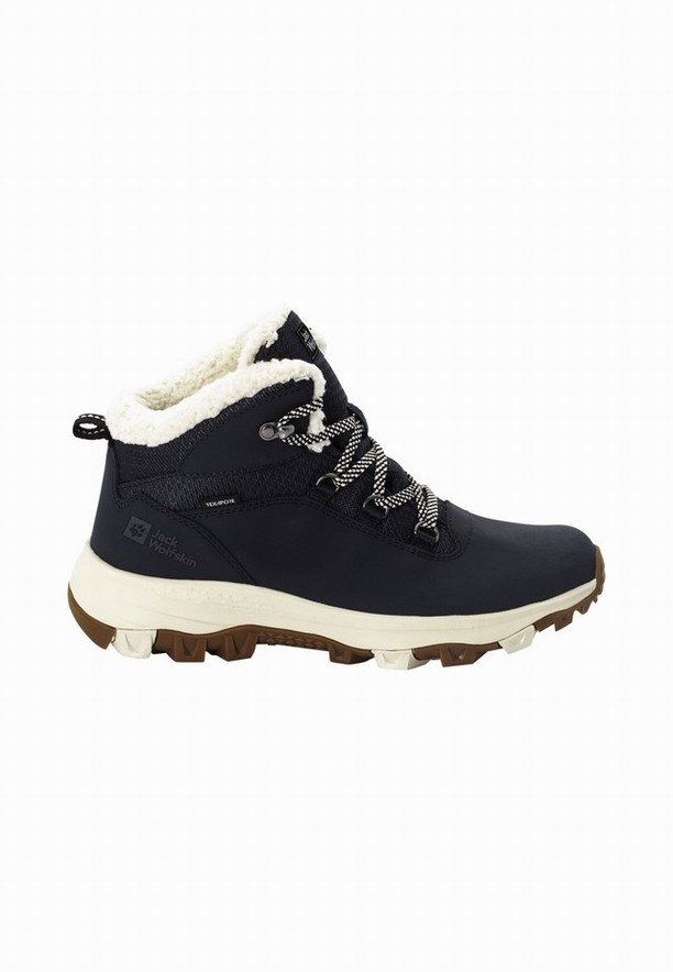 Navy Jack Wolfskin Everquest Texapore Mid Women Winter Shoes | 43560666