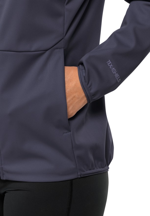 Navy Jack Wolfskin Feldberg Hoody Women Softshell Jackets | 40889174