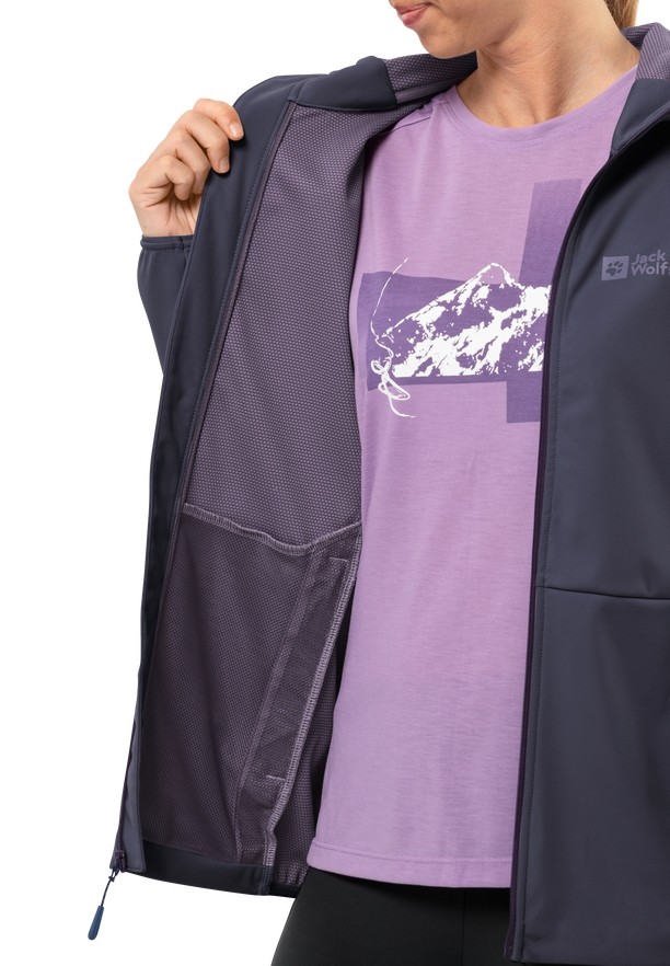 Navy Jack Wolfskin Feldberg Hoody Women Softshell Jackets | 40889174