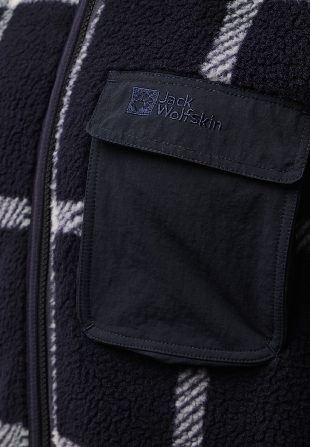 Navy Jack Wolfskin Felslicht Check Men Fleece Jackets | 67306784