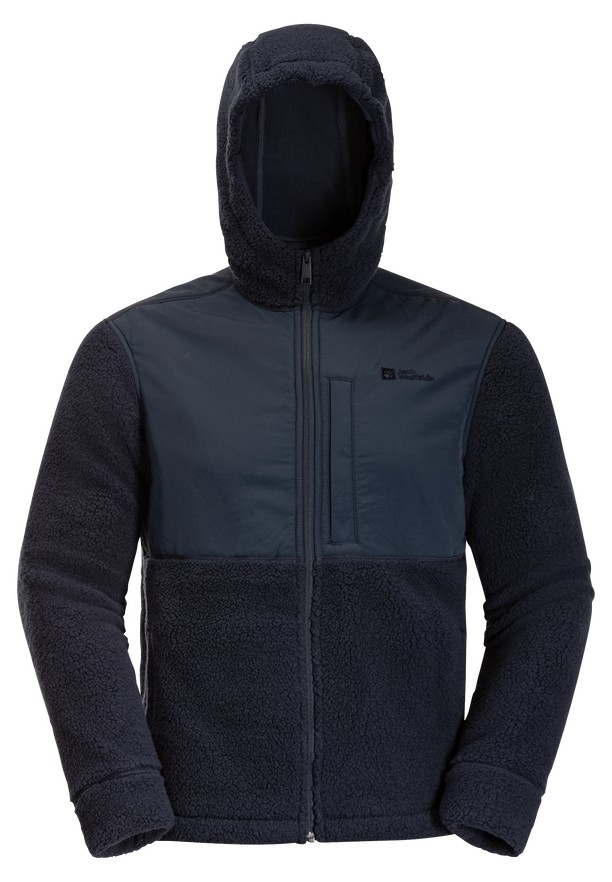 Navy Jack Wolfskin Felslicht Hooded Men Fleece Jackets | 96792596