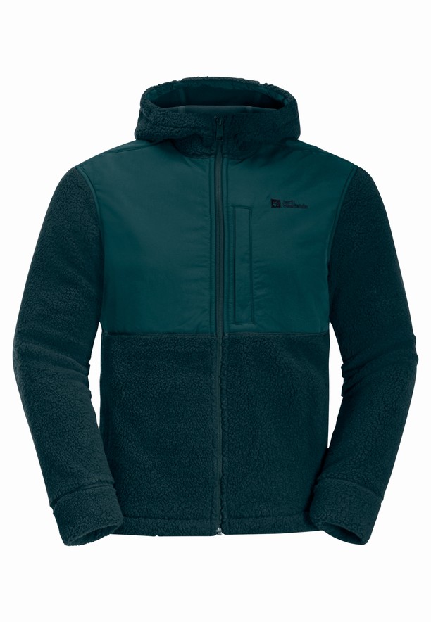 Navy Jack Wolfskin Felslicht Hooded Men Fleece Jackets | 44237864