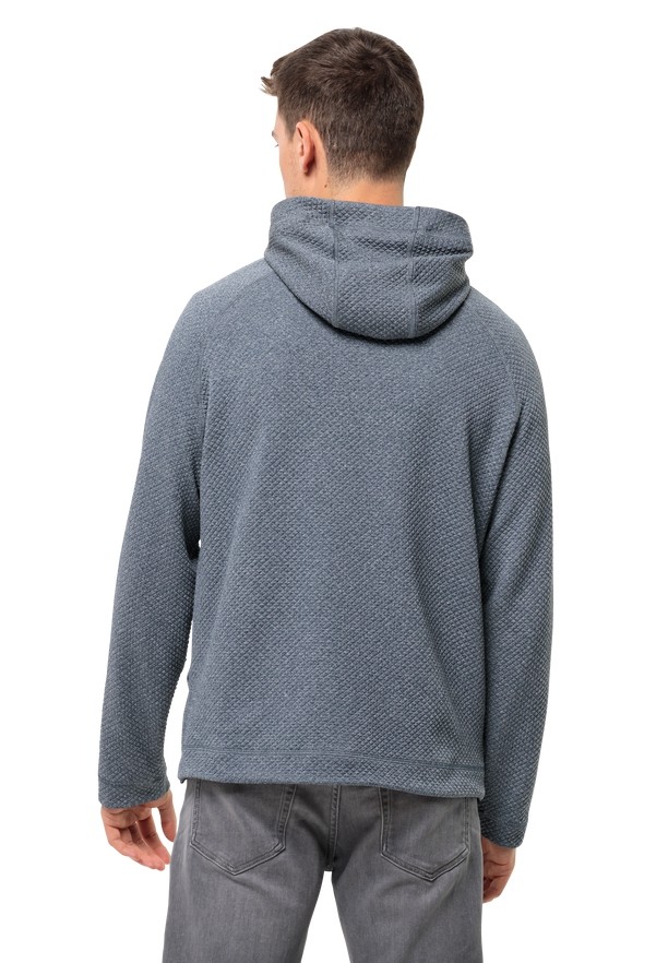 Navy Jack Wolfskin Fernweh Hooded Men Fleece Jackets | 12956554