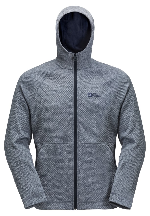Navy Jack Wolfskin Fernweh Hooded Men Fleece Jackets | 12956554