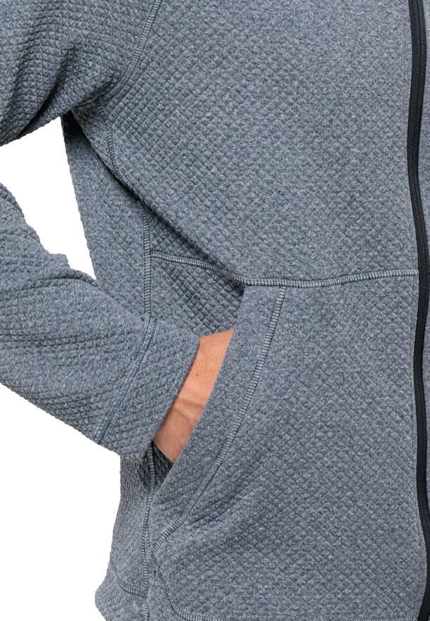 Navy Jack Wolfskin Fernweh Hooded Men Fleece Jackets | 12956554