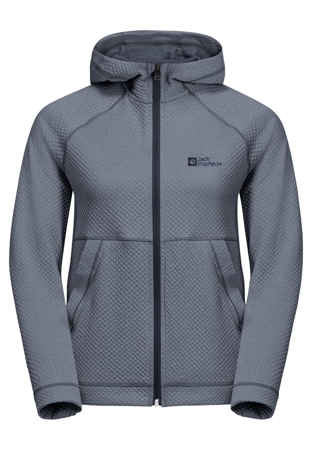 Navy Jack Wolfskin Fernweh Hooded Women Fleece Jackets | 39226388