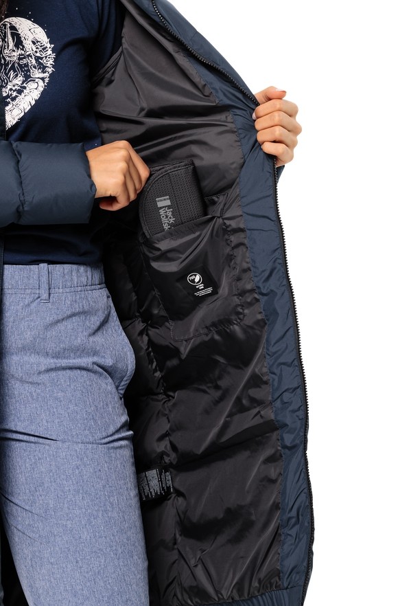 Navy Jack Wolfskin Frozen Palace Women Down Coats | 94540637