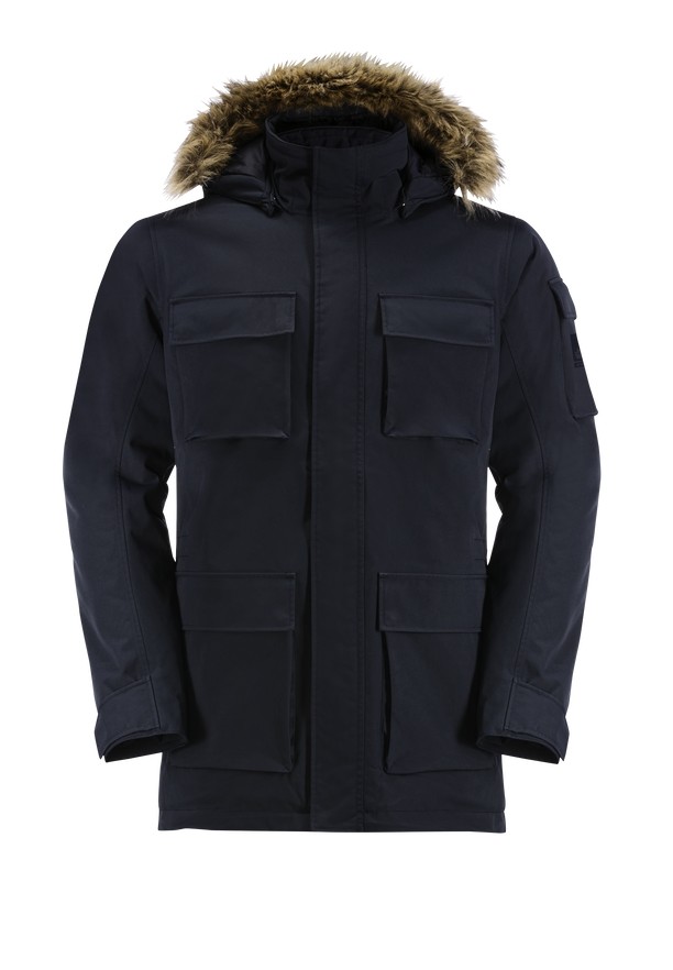 Navy Jack Wolfskin Glacier Canyon Men Coats | 76205982