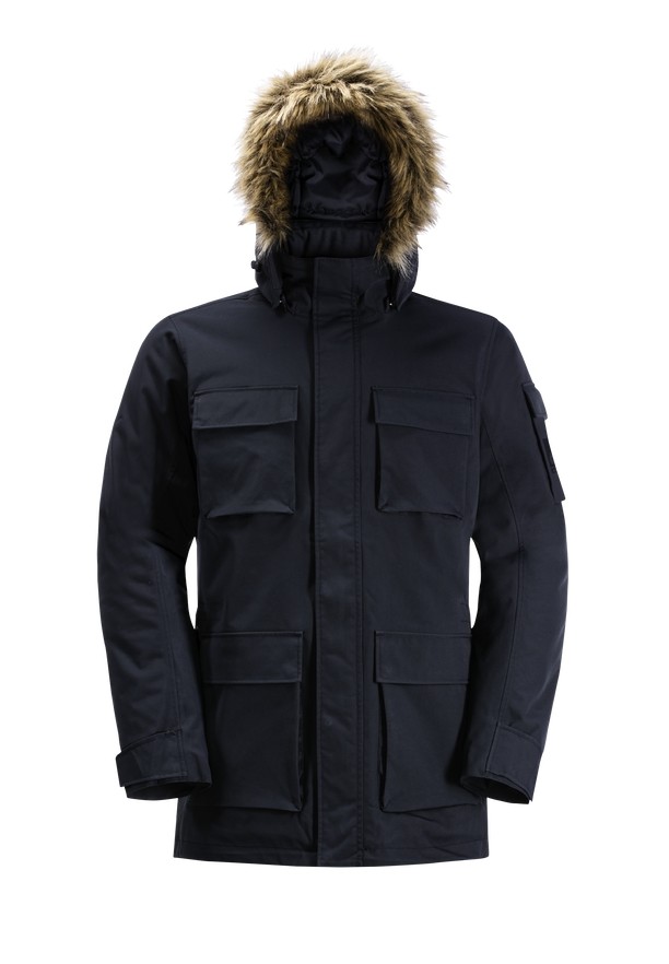 Navy Jack Wolfskin Glacier Canyon Men Coats | 76205982