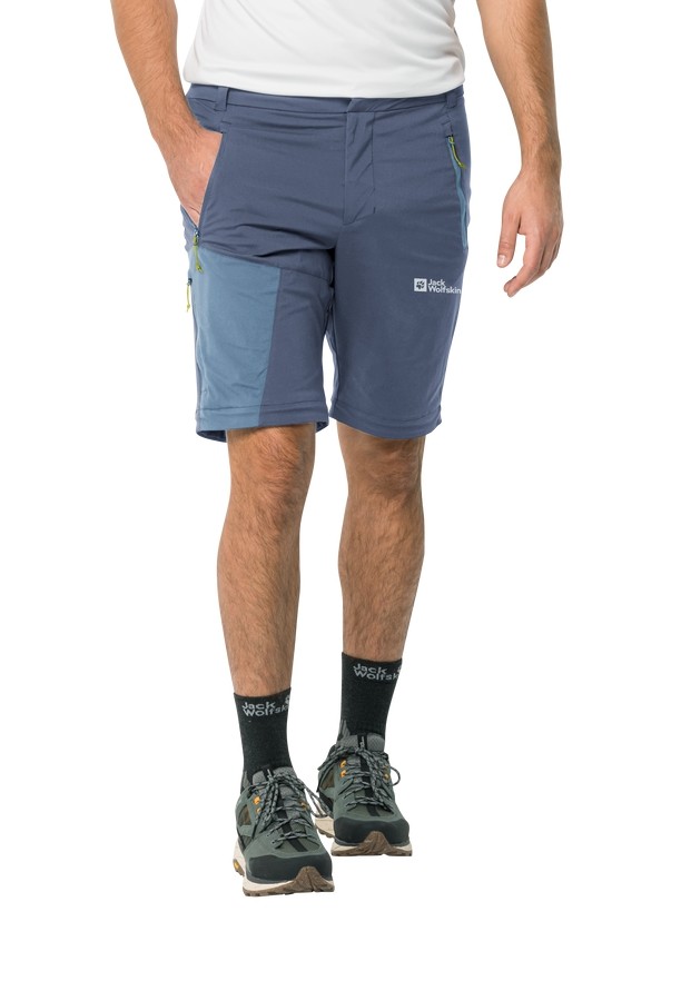 Navy Jack Wolfskin Glastal Zip Away Men Hiking Pants | 45307608