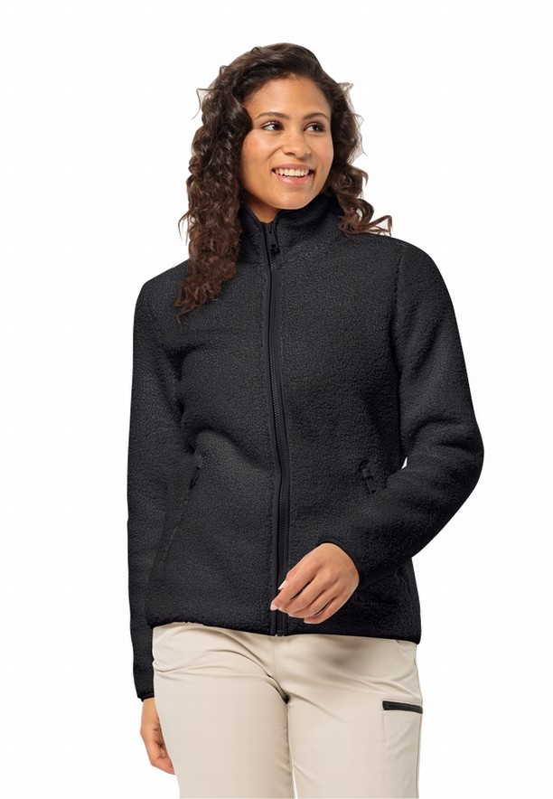 Navy Jack Wolfskin High Curl Women Fleece Jackets | 60995160