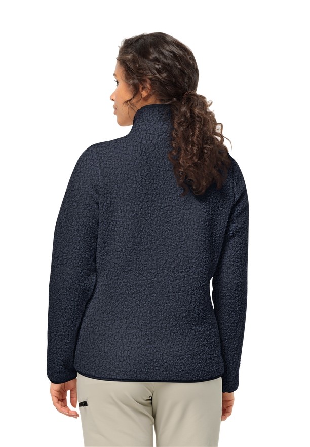 Navy Jack Wolfskin High Curl Women Fleece Jackets | 60995160