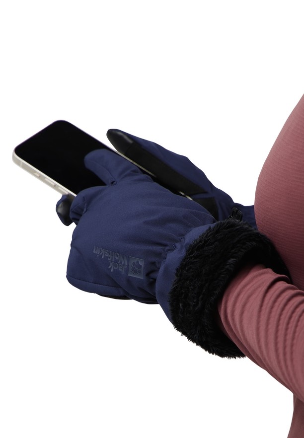 Navy Jack Wolfskin Highloft Women Gloves | 79316017