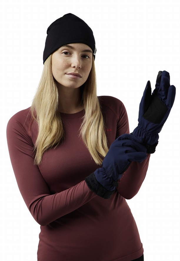 Navy Jack Wolfskin Highloft Women Gloves | 79316017