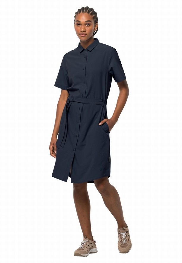 Navy Jack Wolfskin Holiday Midi Women Dress | 60863452