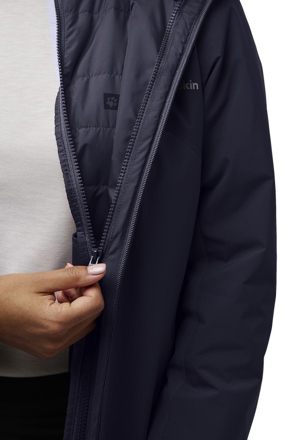 Navy Jack Wolfskin Hunberg 3in1 Women Jackets | 82121086