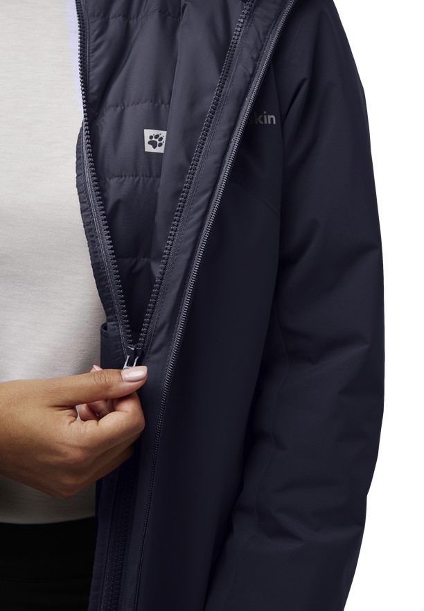 Navy Jack Wolfskin Hunberg 3in1 Women Jackets | 82121086