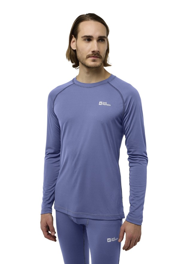 Navy Jack Wolfskin Infinite Light Ls Men T Shirts | 67223678