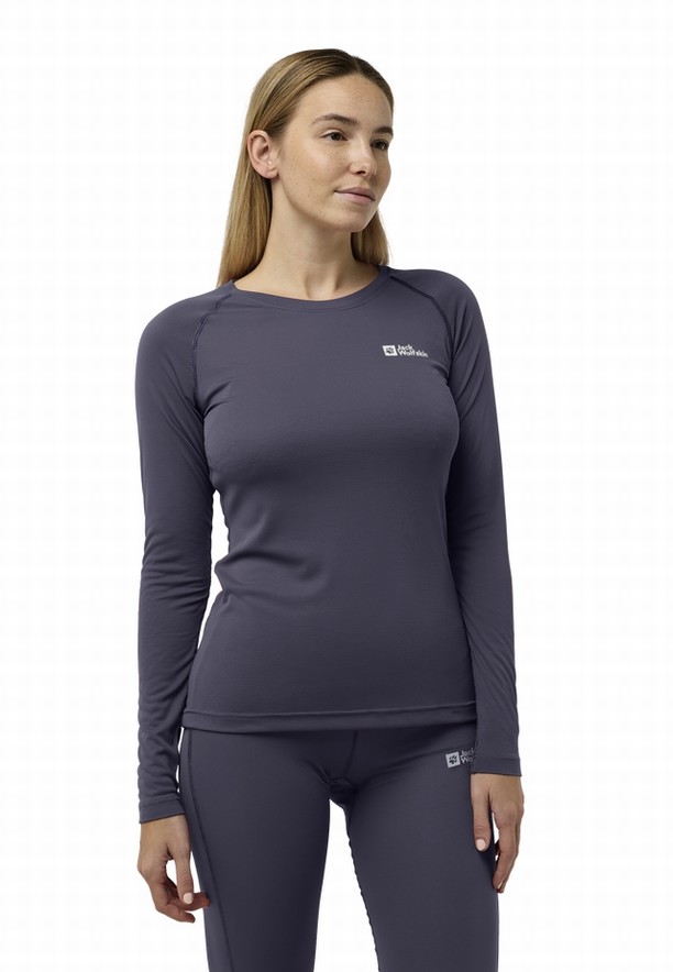Navy Jack Wolfskin Infinite Light Ls Women T Shirts | 31136966