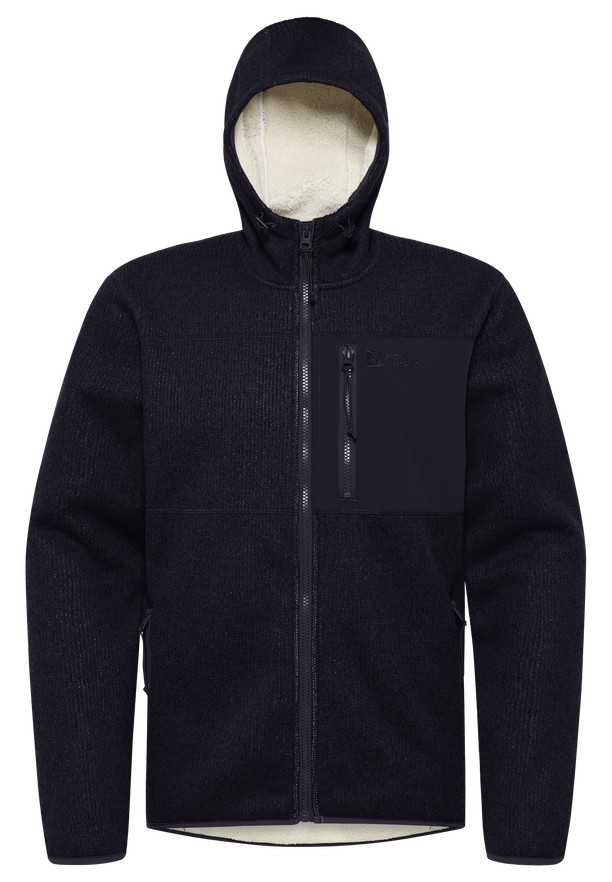 Navy Jack Wolfskin Kaminfeuer Hooded Men Fleece Jackets | 37246908