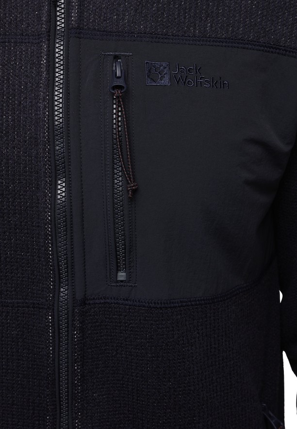 Navy Jack Wolfskin Kaminfeuer Hooded Men Fleece Jackets | 37246908
