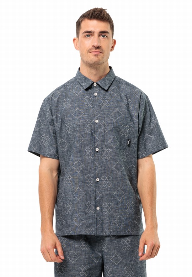 Navy Jack Wolfskin Karana Men Shirts | 29765932