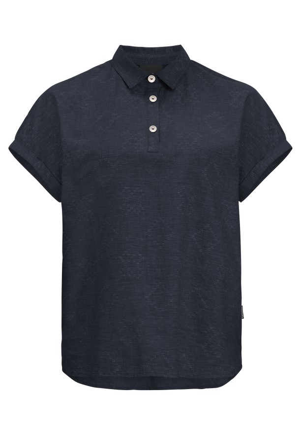 Navy Jack Wolfskin Karana Women Polo Shirts | 14310853