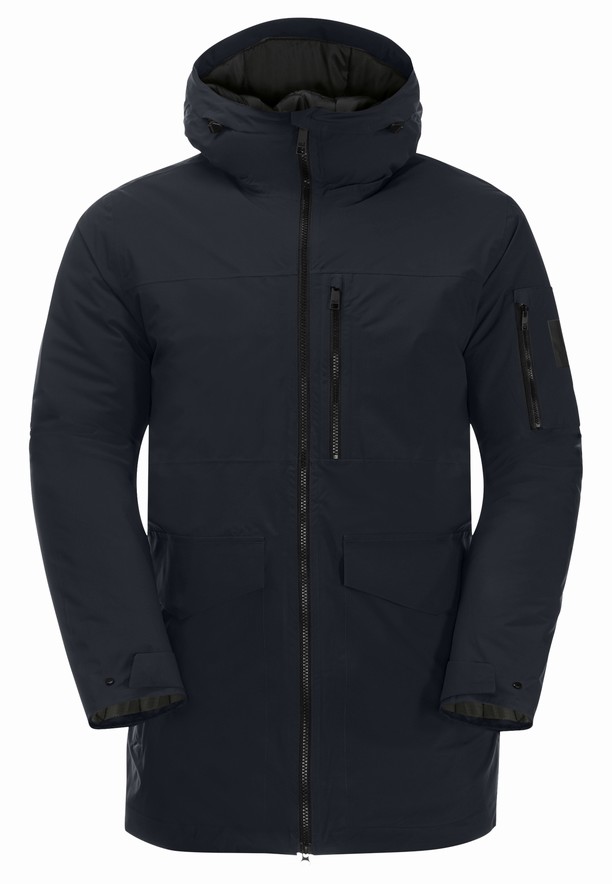 Navy Jack Wolfskin Koenigsbau Men Coats | 60608709