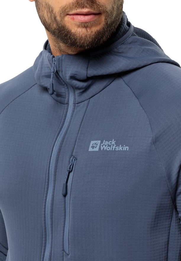 Navy Jack Wolfskin Kolbenberg Hooded Fz Men Fleece Jackets | 48805116