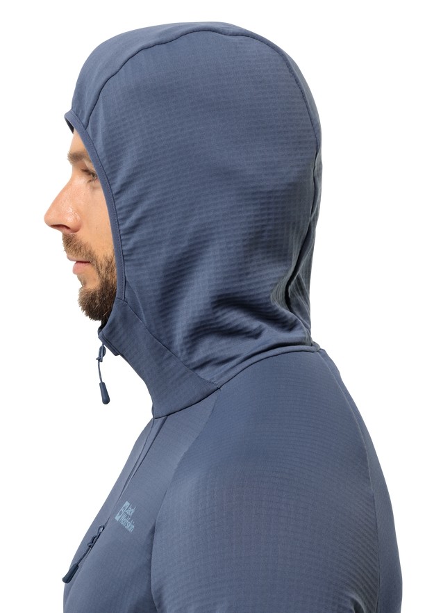 Navy Jack Wolfskin Kolbenberg Hooded Fz Men Fleece Jackets | 48805116